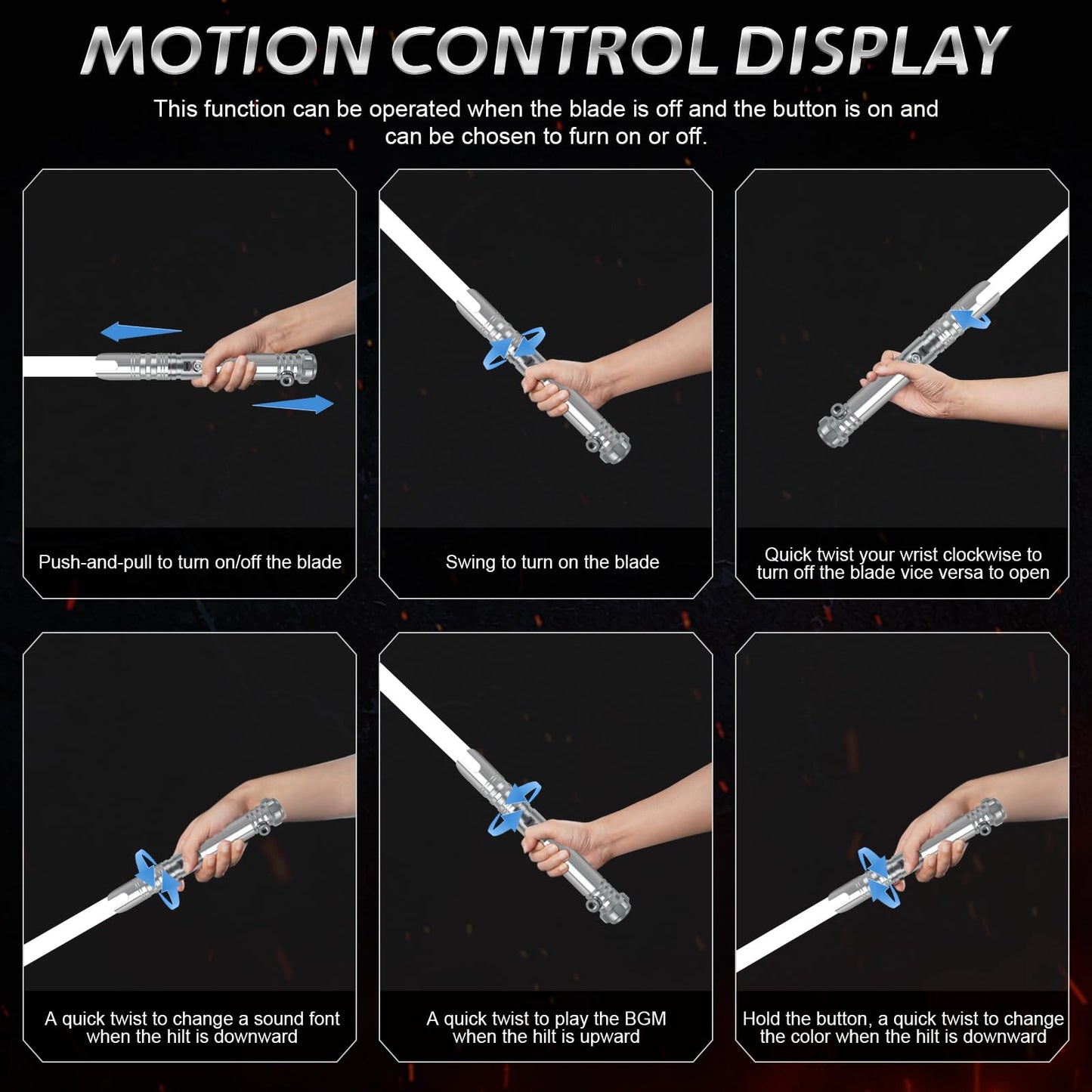 Smooth Swing Dueling Lightsaber, Infinite RGB 16 Colors Changeable Motion Control Light Sabers | Premium Aluminum Metal Hilt 16