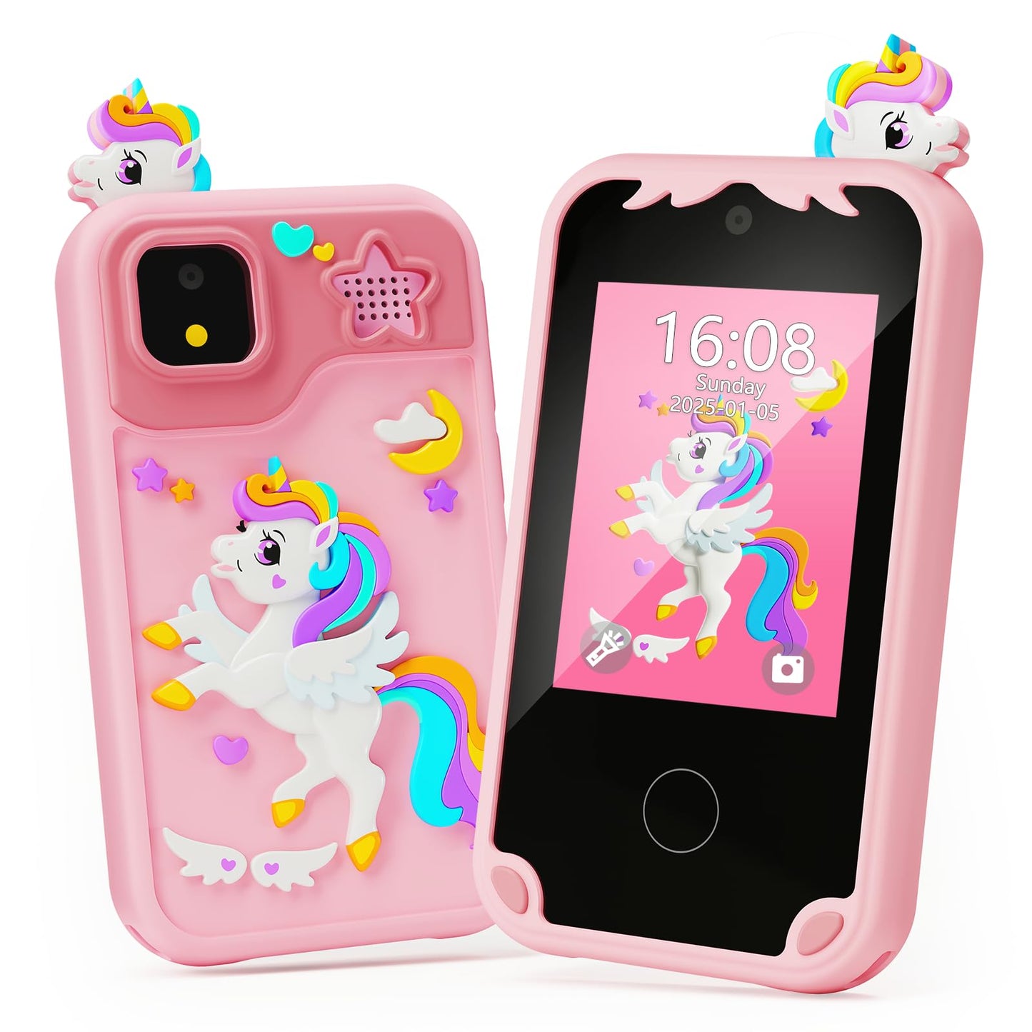 windpaint Kids Phone - Educational Smart Device, 2.8" Touchscreen, Music & Games, Small Size, Pink