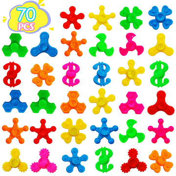 70 Pack Mini Fidget Spinner Toys,Stress Relief Sensory Toys,Birthday Gifts Party Favors For Kids Teens Adults,Christmas Goodie Bag Stuffers,Canival Treasure Box Toys For Classroom Prizes Supplies