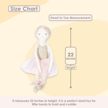 MON AMI Ballerina Stuffed Doll - 22   , Plush Ballerina Doll for Girls, Use as Toy or Room Decor, Great Gift for Kids of All Age