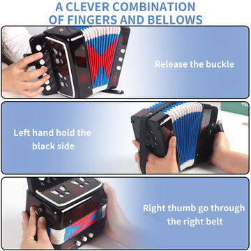 Kids Accordion, Horse 10 Keys Control Kids Accordion Musical Instruments For Kids Children Beginners Lightweight And Environment