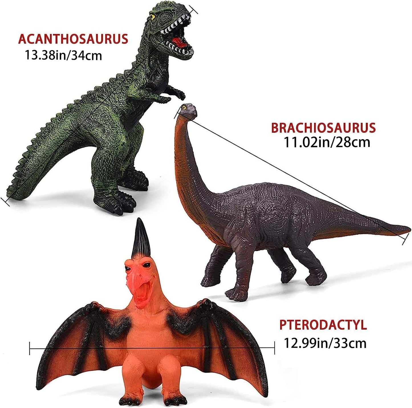 Gzsbaby Jumbo Dinosaur Toys Set - 6 Large Soft Multi-Color Dinosaurs for Kids 3-5, Perfect for Birthday Gifts and Party Favors