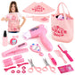 Sanlebi Hair Salon Toys For Girls, 25 Pcs Pretend Play Hair Styling Toy Set For Kids 3-6 With Hair Dryer, Barber Scissors And St