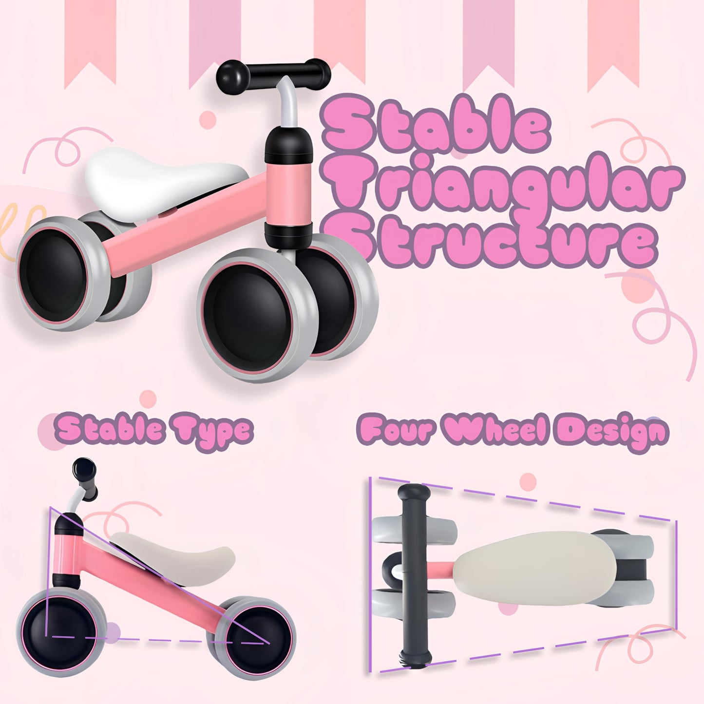 Bounce Master Baby Balance Bike for 10-24 Months, Perfect First Bike or Birthday Gift, Safe Riding Kids Toy for 1 Year Old Toddl