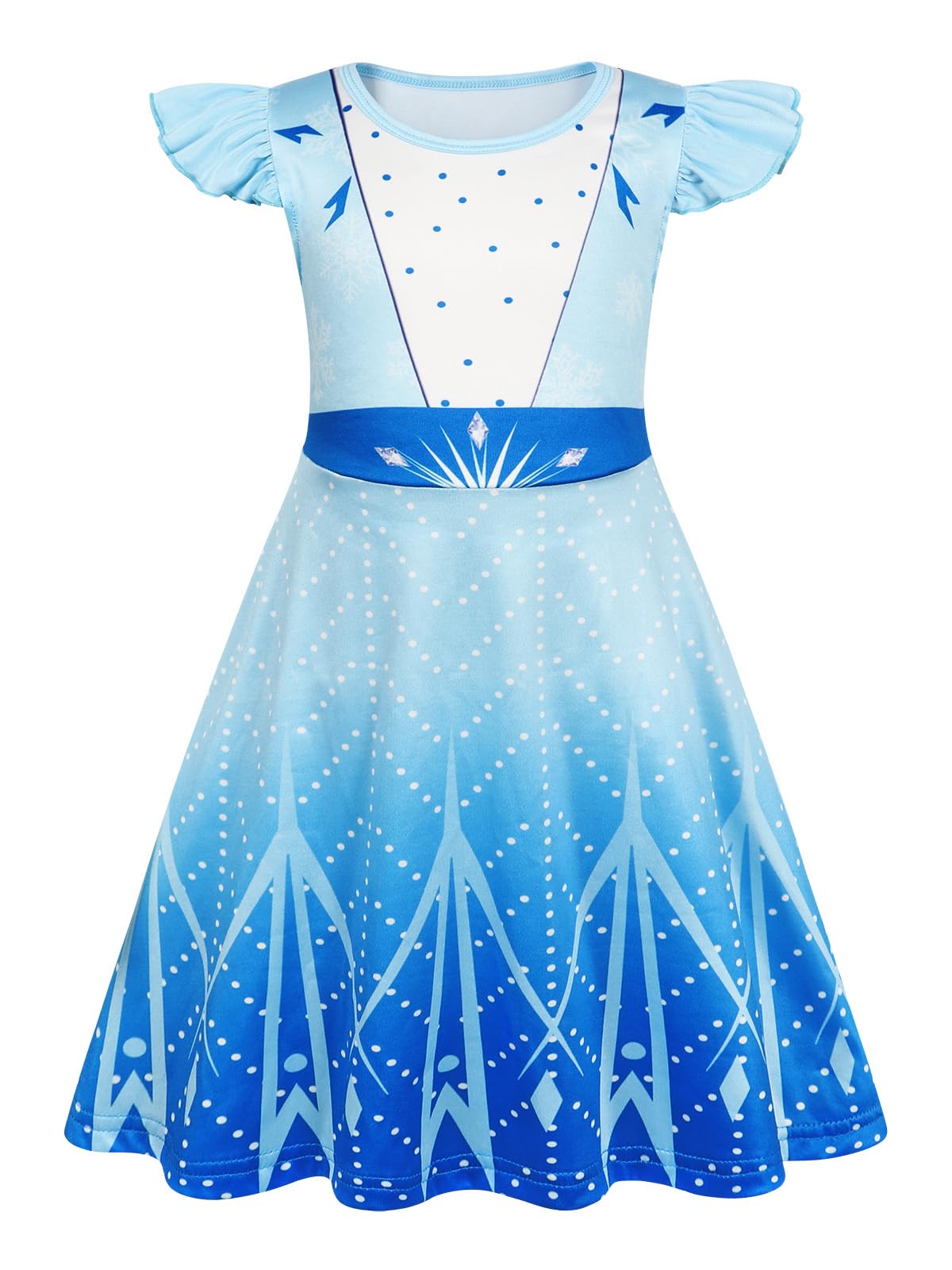 Sukyfecde Girls Princess Dresses Toddler Kids Costume Birthday Party Dress Halloween Cosplay Outfits 4T Blue