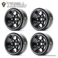 TREAL SCX24 Wheels 1.0'' Beadlock Wheels (4P) Scale-Look Concave Six Spoke Rim Crawler Wheels for Axial SCX24 -Type D (Black)