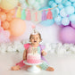 Handmade Boho Macaron High Chair Banner & Hat - Pink Decorations for Girls 1st Birthday - Crown & Cake Topper