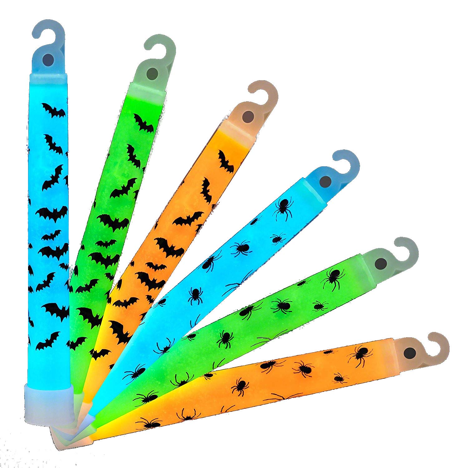 Blinkee Halloween Spiders and Bats 6 Inch Glow Sticks Pack of 25