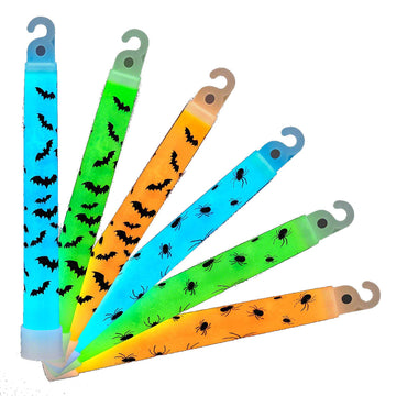 Blinkee Halloween Spiders and Bats 6 Inch Glow Sticks Pack of 25