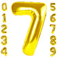 Number 7 Balloon 40 Inch Gold Seven Birthday Decorations, 7 17 27 70 Year Old Balloon, Mylar Foil Balloon Number For Engagement,