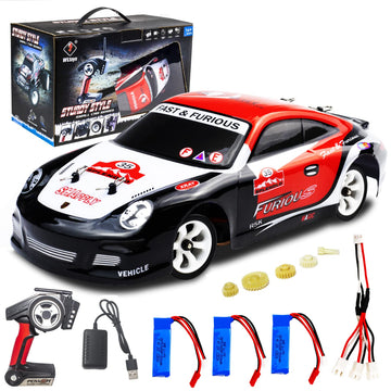 Leoso Wltoys K969 Rc Car, Upgraded 500Mah Battery X 3, 1/28 Scale 4Wd 30Km/H High Speed Rc Racing Drift Car For Kids And Adults