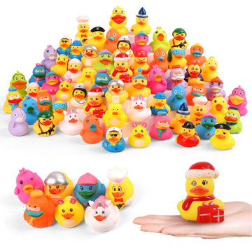 Umbresen Rubber Ducks Bath Toy in Bulk  Assortment Jeep Ducks for Jeep Ducking  Pool Rubber Ducky Floater Bathtub Toys Party Favors Birthday Gifts (100)