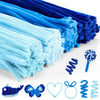 RoundFunny 400 Pcs 24 Inch Extra Long Blue Pipe Cleaners Chenille Stem Thick Fluffy Pipe Cleaners Craft Supplies for Halloween A