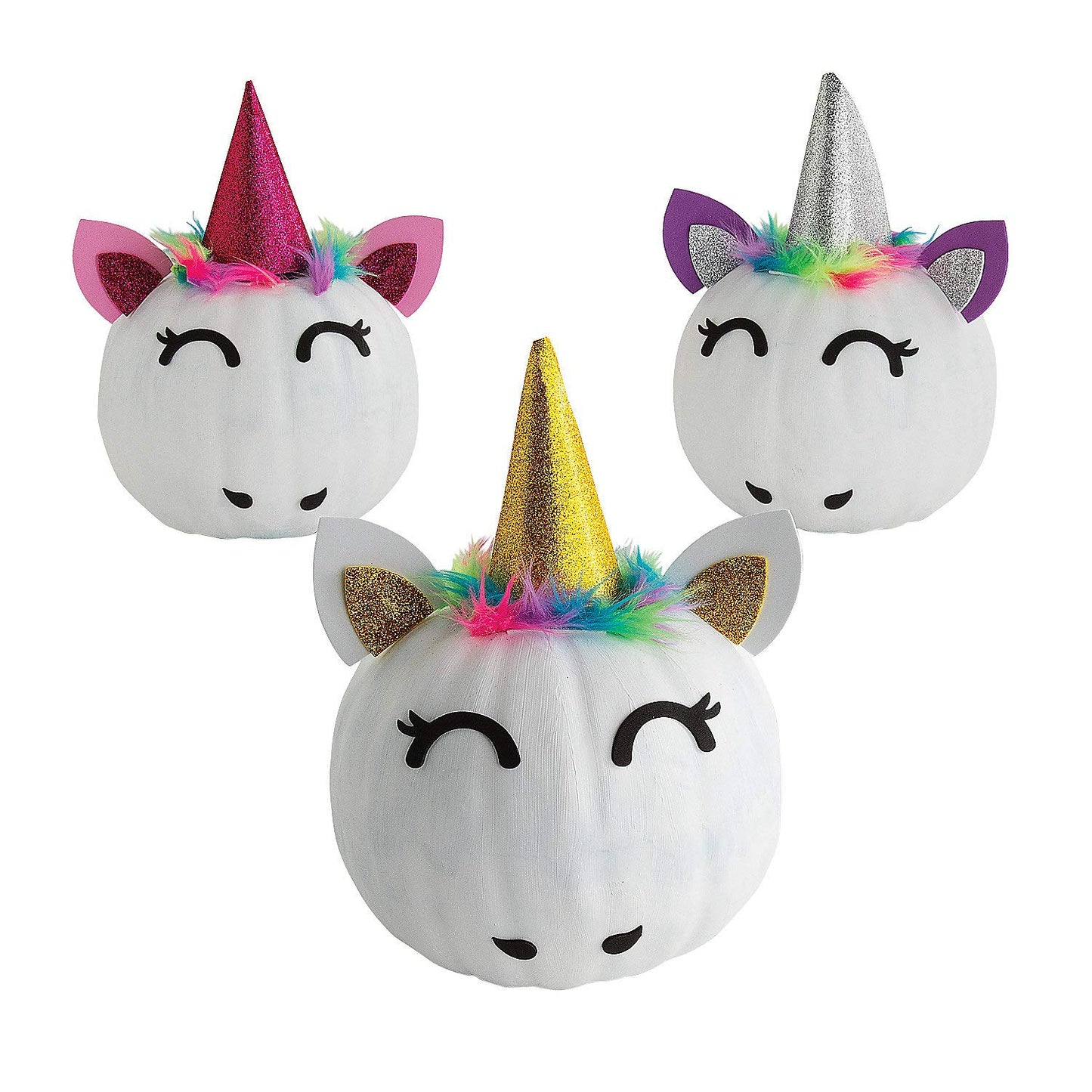 Fun Express Unicorn Pumpkin Decorating Kits  Makes 6  Halloween Crafts for Kids