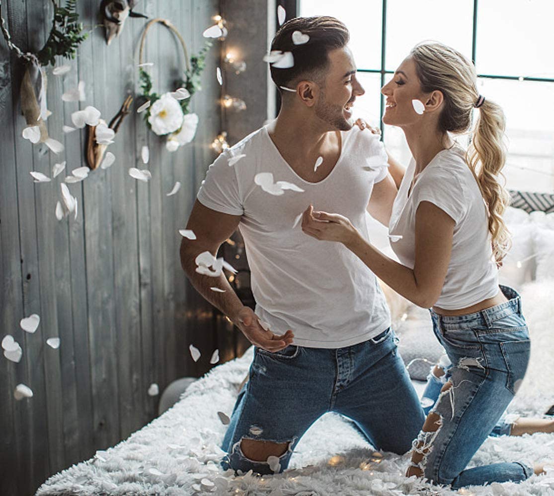 White Tissue Paper Heart Confetti 1 inch Biodegradable Confetti Paper for Wedding Party Filled Balloon or Table Decor Pack of 40