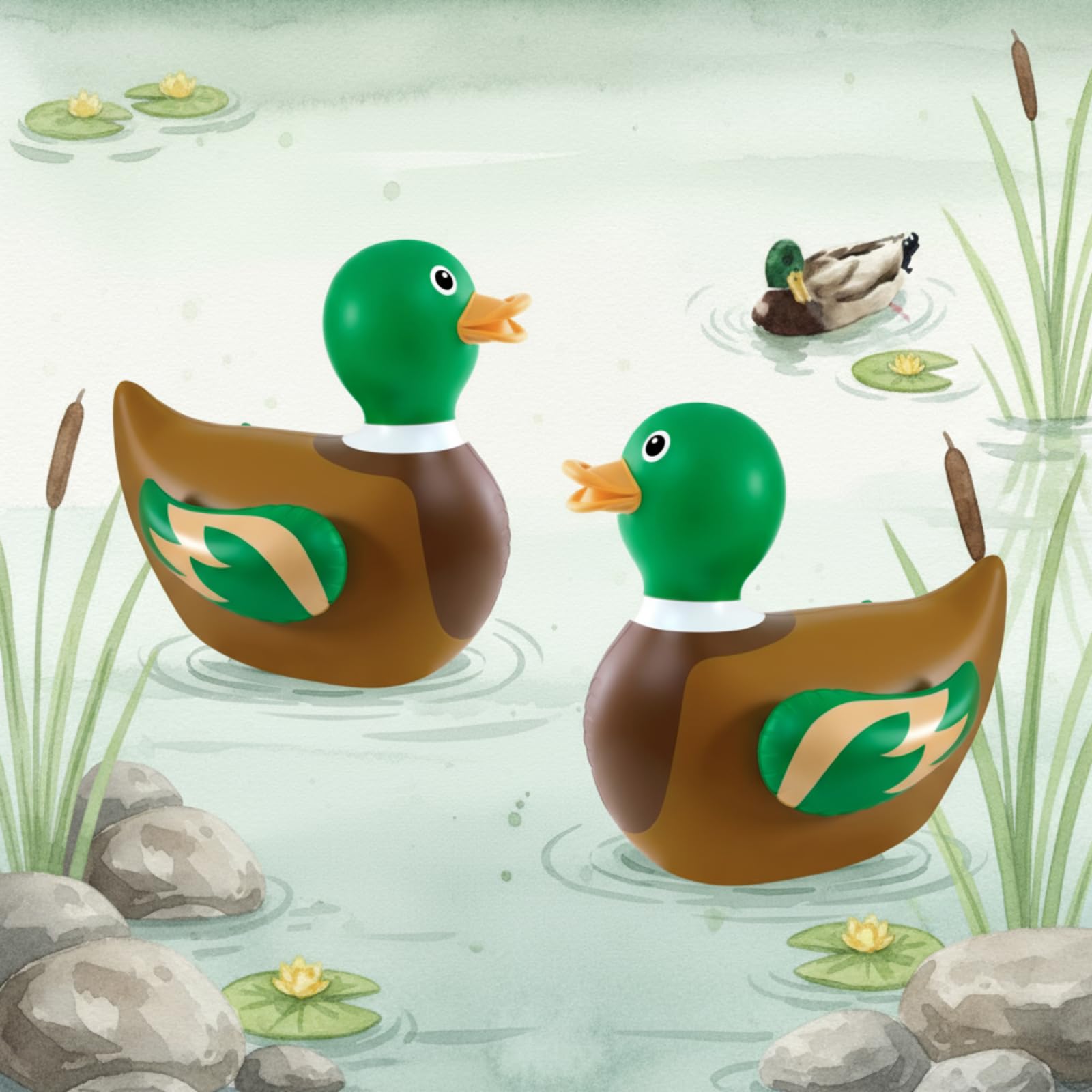 Hungdao 1 PC 4 Feet Inflatable Mallard Duck for Hunting Birthday Giant Inflatable Duck Pool Float Huge Funny Large Blow Fall Poo