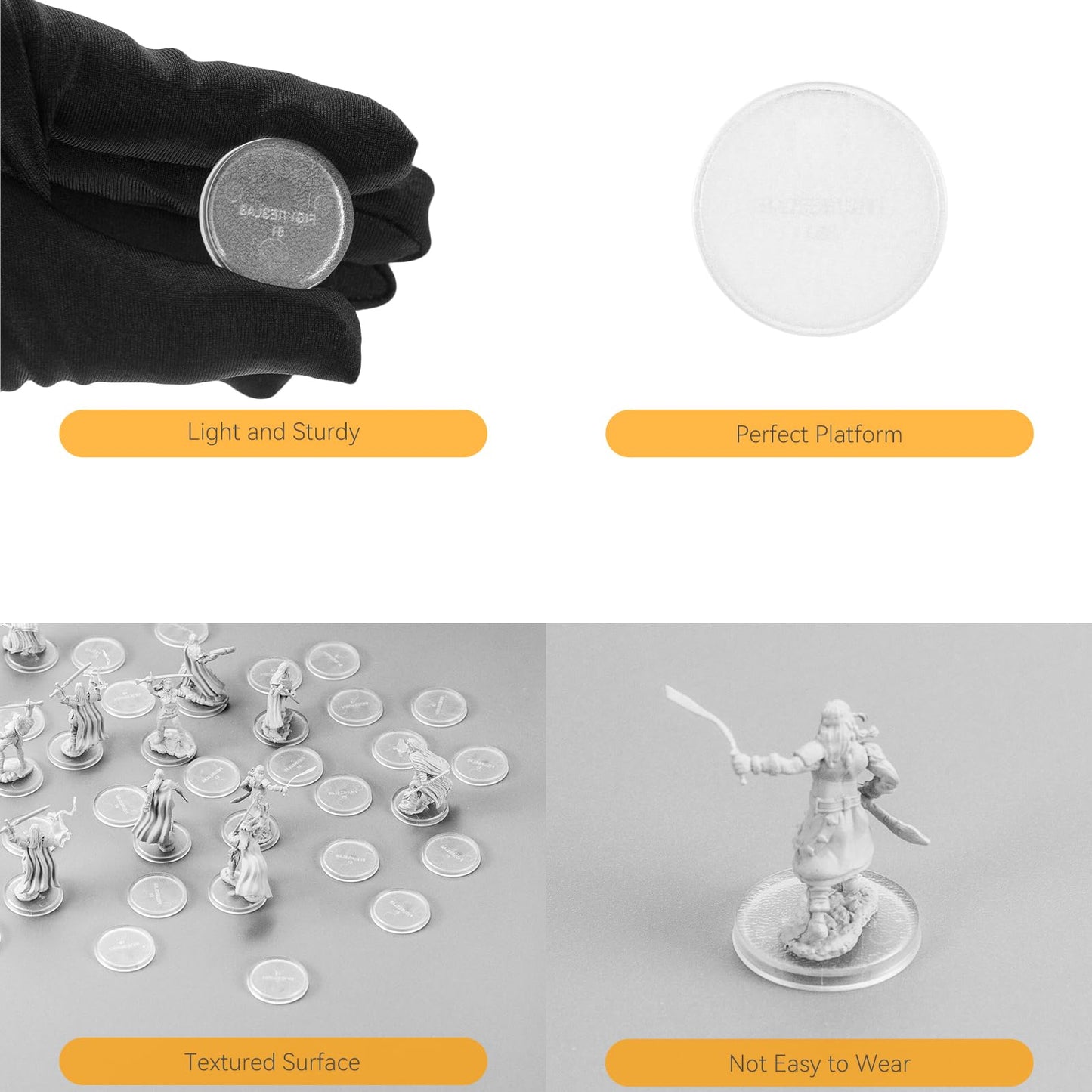 100Pcs Miniature Bases With 120Pcs Adhesive, 25Mm/0.98Inch Clear Round Plastic Model Bases For Gaming Miniatures Or Wargames Boa