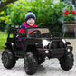 Costzon Ride On Car, 12V Battery Powered Electric Ride On Truck W/Parental Remote Control, Led Lights, Double Open Doors, Safety Belt, Music, Mp3, Spring Suspension (Deluxe Black)
