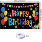 Black Balloon Birthday Paty Backdrop Black Balloon Happy Birthday Banner Black Balloon Photography Background For Home Decoratio