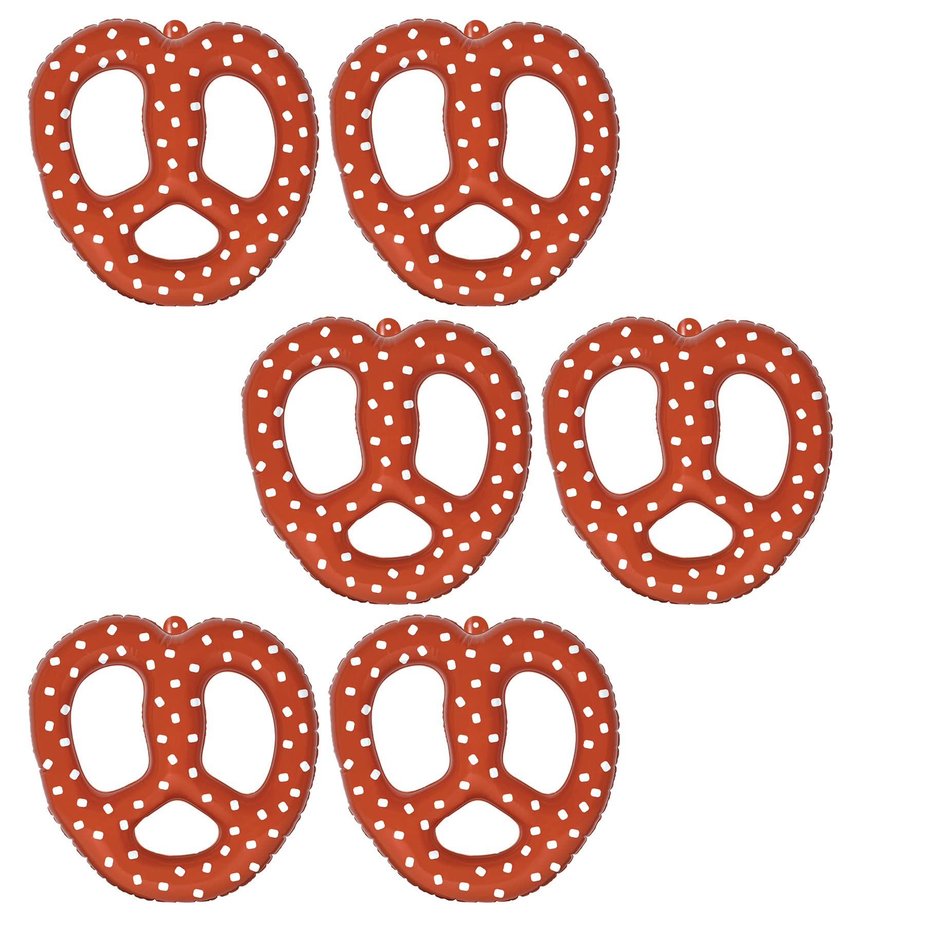 Beistle 15 6 Piece Inflatable Bavarian Pretzels for German Theme Oktoberfest Party Decorations, 15.5 x 14.5, Brown/White