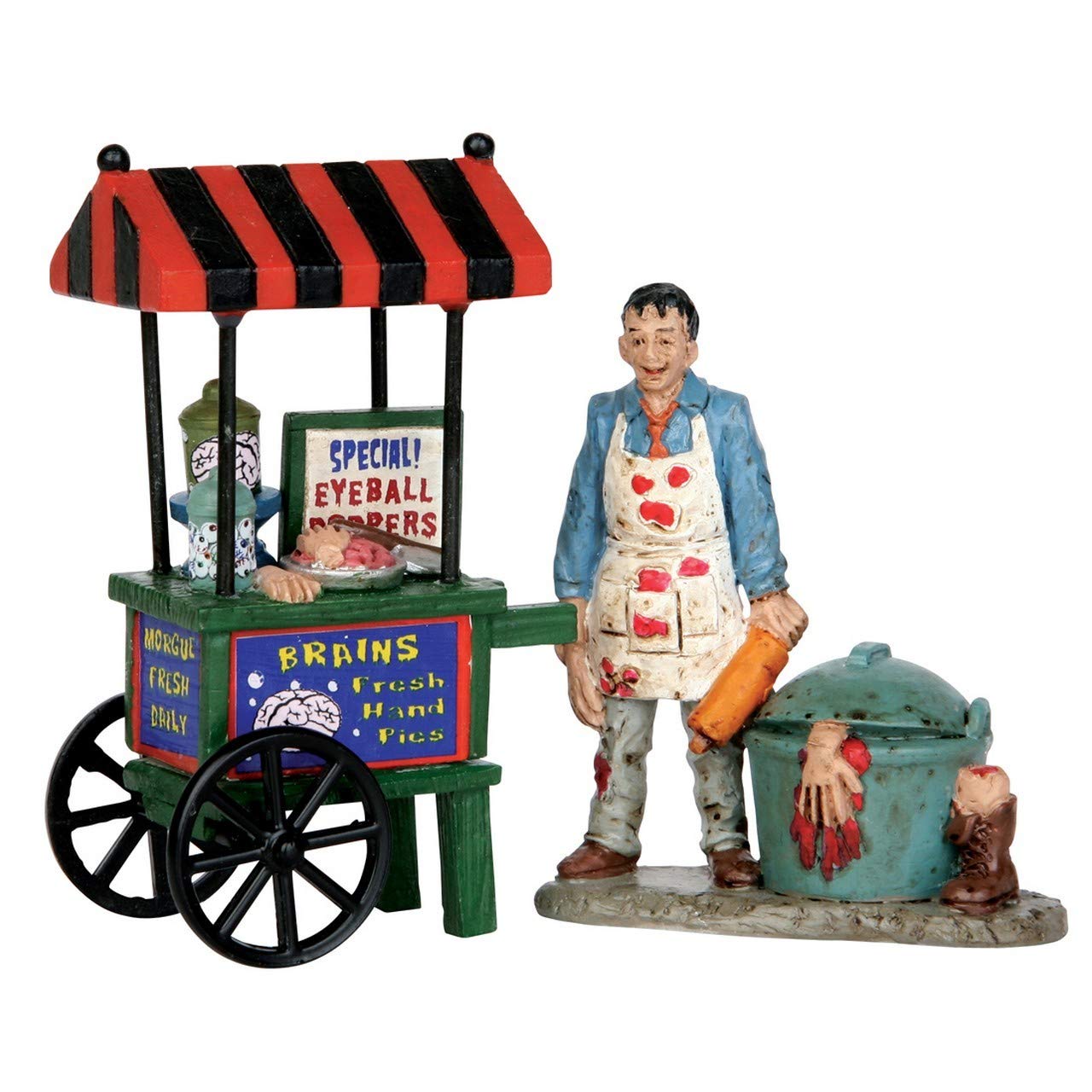 Lemax Spooky Town Zombie Brains Foodcart Set Of 2# 52311