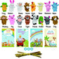 Valentines Day Card With Plush Animal Finger Puppet Toys Sets, 16Pcs Cartoon Hand Puppets For Kids Valentine'S Day Preschool Classroom Exchange Prizes, Valentine Theme Party Favor