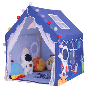 Yoiko Kids Play Tent For Boys, Large Toddlers Tent Indoor And Outdoor Playrooms, Children'S Game Astronaut Space World Playhouse Gift Toys, Kids Castle Large Fairy Playhouse Tent With Lighted Balls