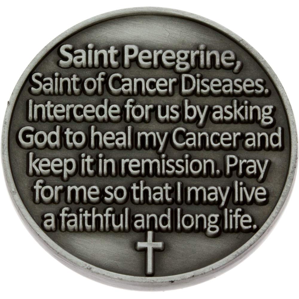St. Peregrine Cancer Coin Silver Pewter