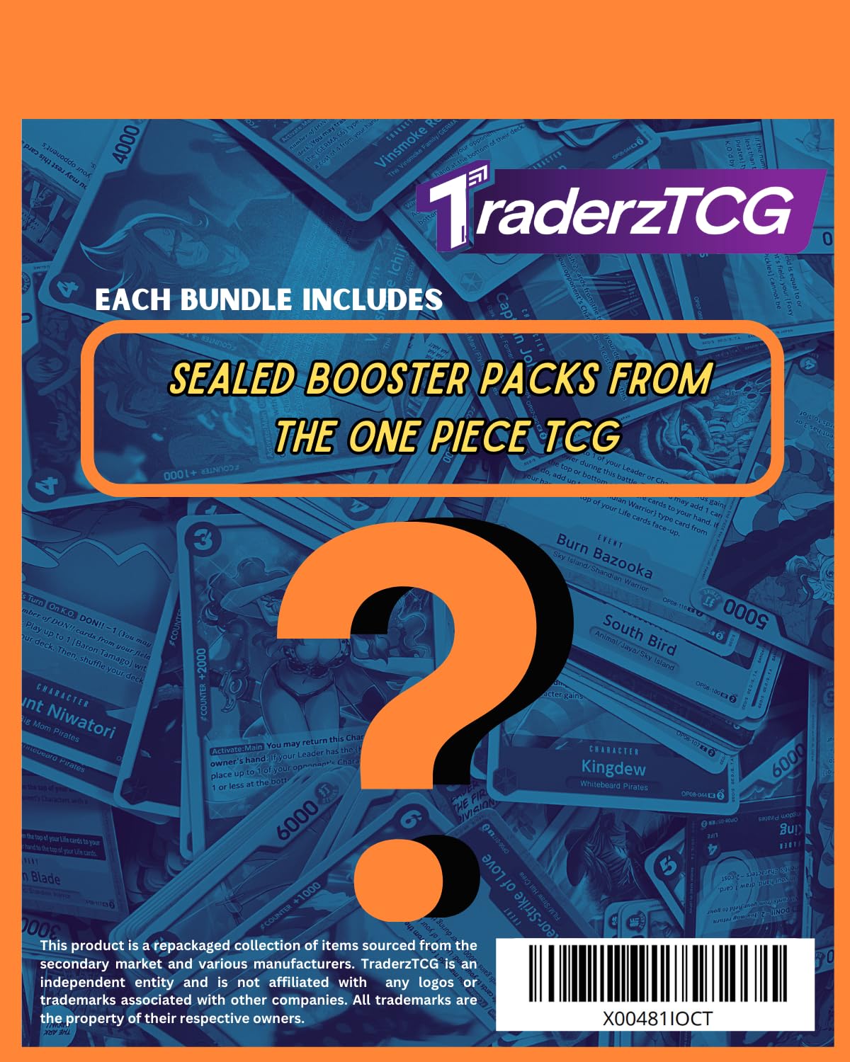 TraderzTCG One Piece Cards Pack Bundle - 6 Pack Cardboard Collection for Trading Card Enthusiasts and Anime Fans