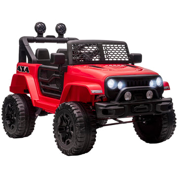 Aosom 12V Kids Ride On Truck with Parent Remote Control, Battery Powered Electric Car with Spring Suspension, Adjustable Speed, 
