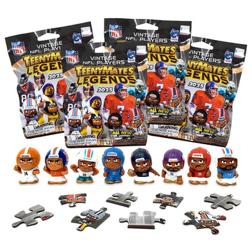 Teenymates Party Animal Legends 2024 NFL Series 3 Figures Blind Bags Gift Set Party Bundle - 4 Pack, Small