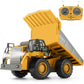KIZJORYA Remote Control Dump Truck, RC Construction Vehicle for Kids with 9 Channel Metal Bed Light Sound & Rechargeable Battery
