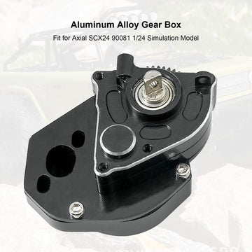 Transmission Gearbox With Gear Fit For 1/24 Axial Scx24 Rc Crawler Aluminum Alloy Black