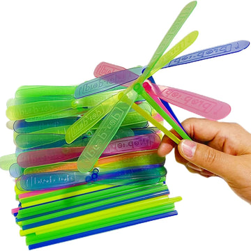 Lcpqmzgh 36 Pieces Hand Helicopter Spinner Hand Rub Plastic Propeller Outdoor Flying Plastic Dragonfly Toy Random Color Toy Heli