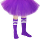 Zhanmai 5 Layered Tutu Skirt For Kids Tulle Tutu Skirt With Tube Socks Princess Runners Costumes Cosplay For Girls Kids (Purple,