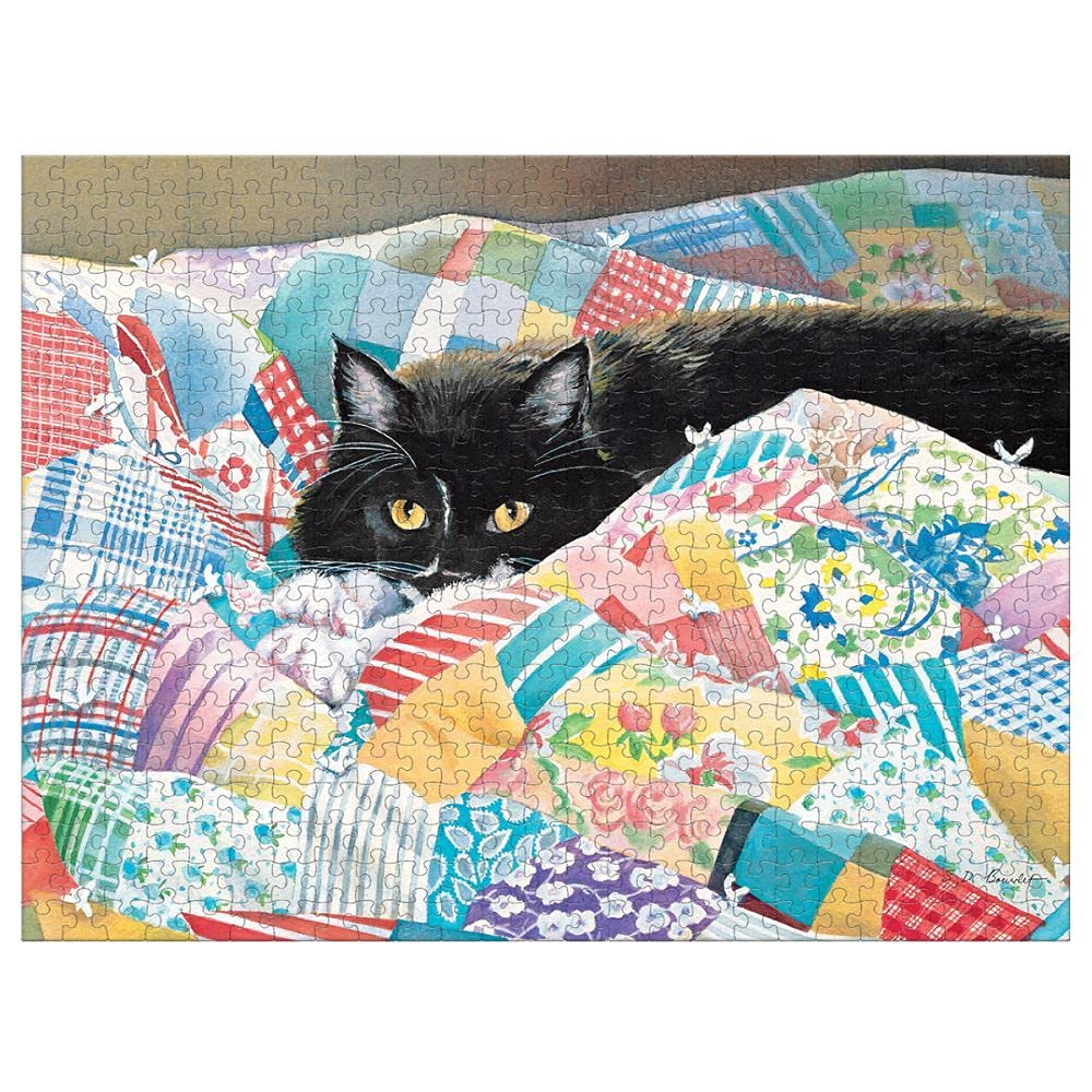Lang Grandma'S Quilt Cat 500 Piece Jigsaw Puzzle