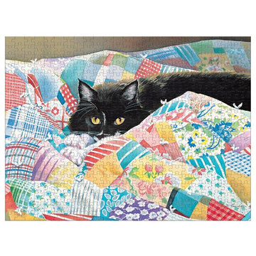 Lang Grandma'S Quilt Cat 500 Piece Jigsaw Puzzle