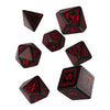 Elvish Dice Set, Black/Red