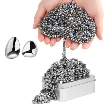 Dyrdm Fidget Ferrite Putty,Silver Over 1000 Smooth Ferrite Stones,Satisfying Irregular Ferrite Rocks, Fidget Gift Desk Toys For 