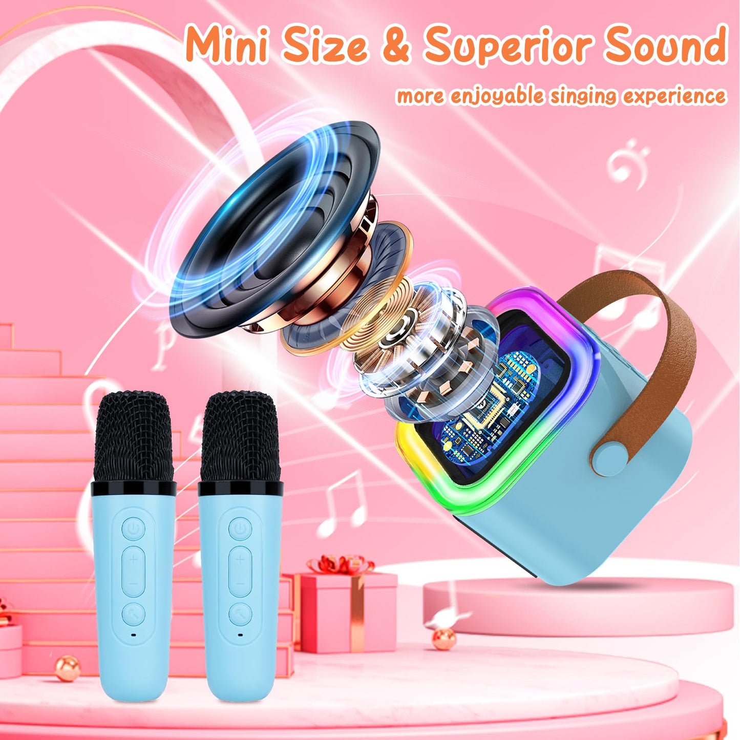 Karaoke Machine For Kids, Toys For 3-12 Years Old Girls Gifts, Kids Karaoke Microphone Machine Toy, Best Fun Christmas Birthday