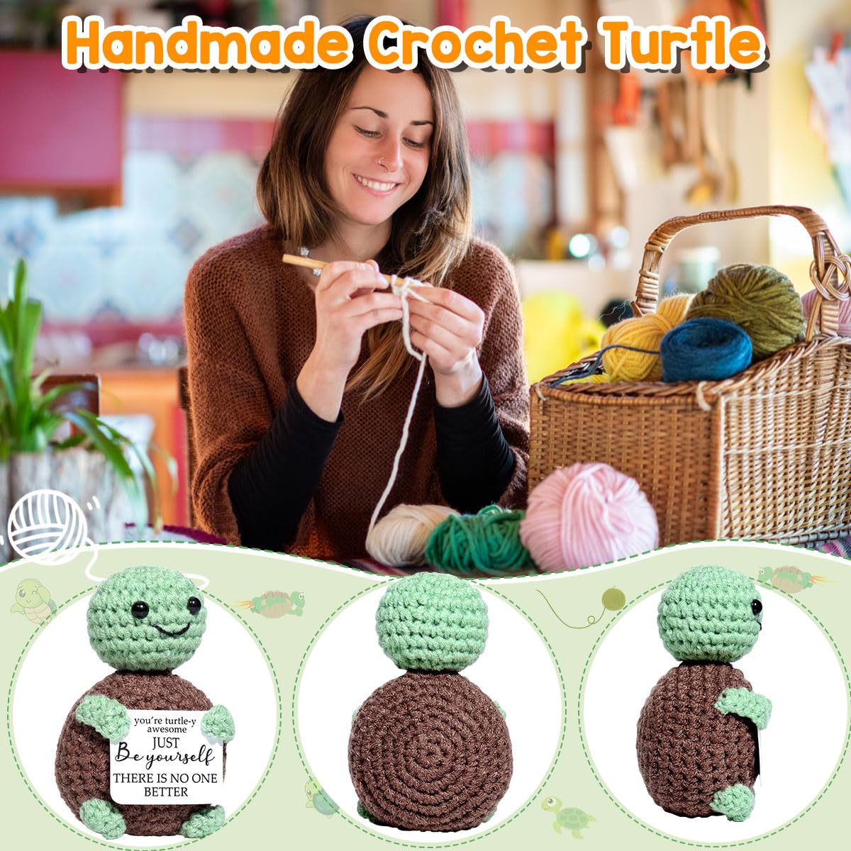 AICase Funny Positive Turtle Gifts Fathers Day Dad Gifts from Daughter Son Wife Graduation Gifts Emotional Support Nuggets Inspi