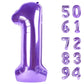 40 Inch Purple 1 Balloon For First Birthday, Purple One 1St Number Balloon Birthday Decorations For Girl Boy Toddler Baby, 10Th