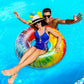 Simgoing 1 Pcs Jumbo Inflatable Pool Floats Rings  Tie Dye Tube Float 47.24 Inch Large Colorful mature-themed Floaties Rainbow Swimming Ring Water Floaty Toy for mature-themed Summer Pool Beach Party Supplies