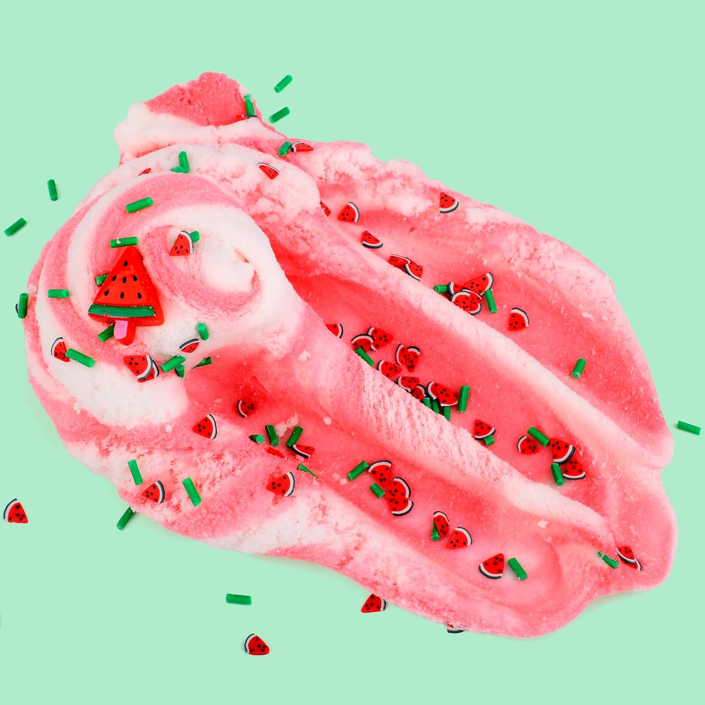Cloud Soft Slime with Watermelon Charms - Super Non-Sticky  Scented for Girls & Boys (8 oz/200 ml) - Stress Relief Toy for Kids Education & Birthday Gifts