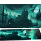 Czyy Dm Screen 4-Panel Cardboard Game Master Screen With Erasable & Clear Pockets, Gloomy Castle Artwork Game Master Shield Tool For Dungeon Master And Rpg Player (Style B)