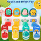 Montessori Cause And Effect Toy 6-12 Months, Baby Push Button Pop Up Animal Toy, Interactive Sensory Toys For Toddlers 1 2 3, De