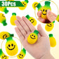 30 Pcs Pineapple Stress Balls Smile Pineapple Squeeze Balls Fruit Stress Relief Toy for Finger Exercise Anxiety Relief Hawaiian