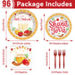 Gisgfim 96 Pcs Rosh Hashanah Plates And Napkins Party Supplies Shana Tova High Holy Day Tableware Set Jewish New Year Party Deco
