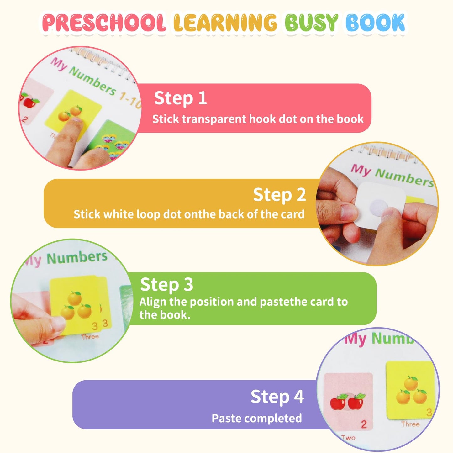 Montessori Busy Book For Toddlers 1-3 3-5, My Preschool Busy Book Sensory Toys For 3 4 5 6 Year Old Kids, Education Workbook Learning Activities - Christmas Birthdays Gifts For Boys And Girls