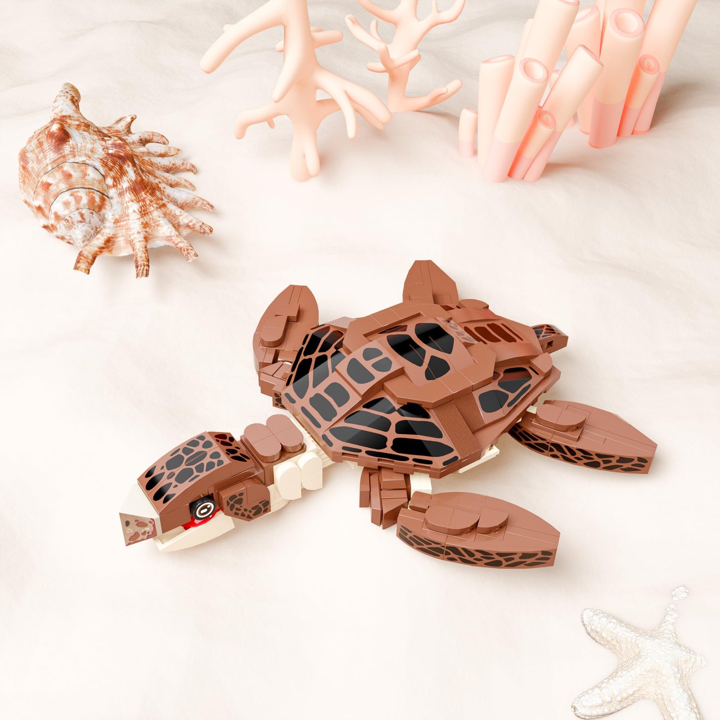 Neomoner Ocean Animal Building Blocks, Deep Sea Creatures Building Toy Set For Kids Boy Girl Christmas Gift (Sea Turtle(222Pcs))